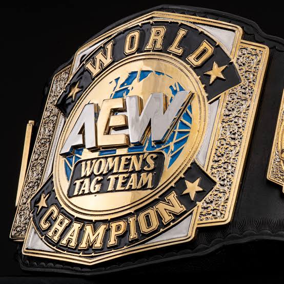 AEW Women's Tag Team Championship belt on a black background