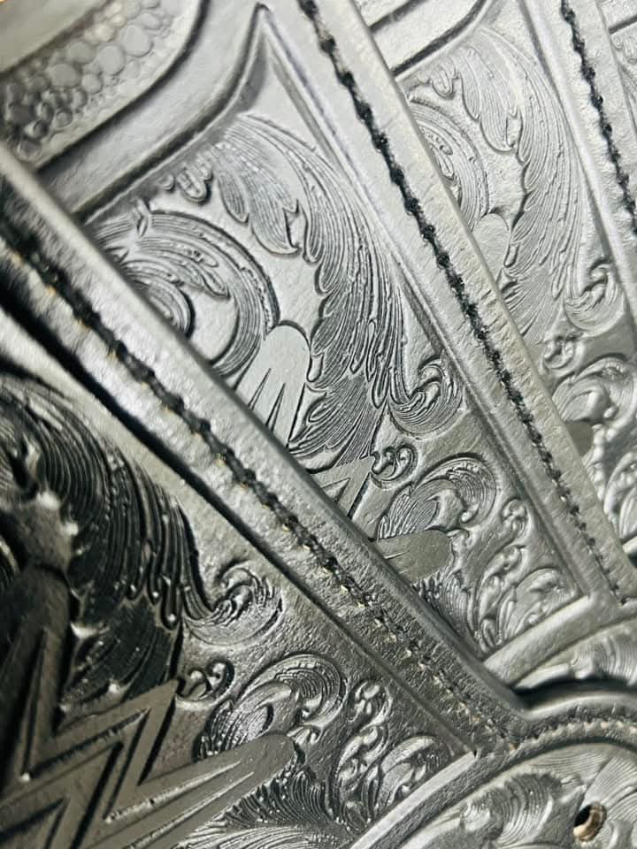 Hand-Tooled Leather Sendout Strap for 2023 WWE World Heavyweight Championship