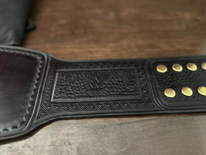 Hand-Tooled Leather Sendout Strap for NL WWE World Heavyweight Championship