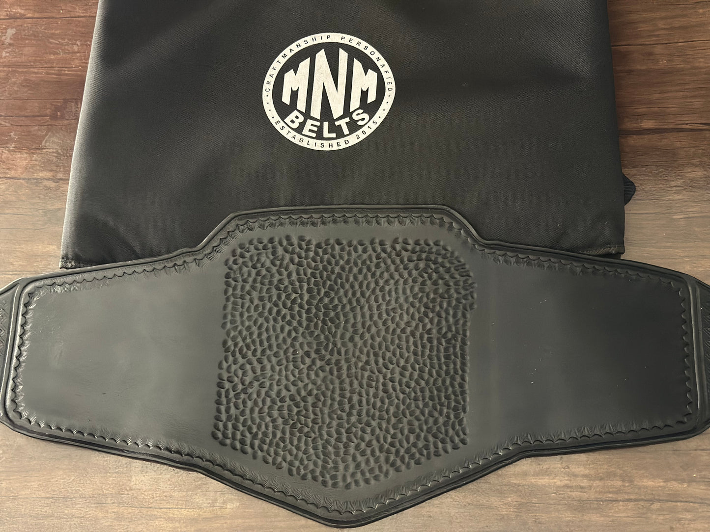 Hand-Tooled Leather Sendout Strap for NL WWE World Heavyweight Championship