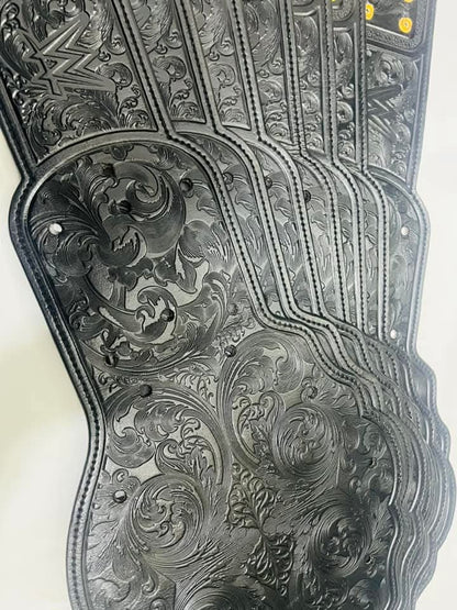 Hand-Tooled Leather Sendout Strap for 2023 WWE World Heavyweight Championship